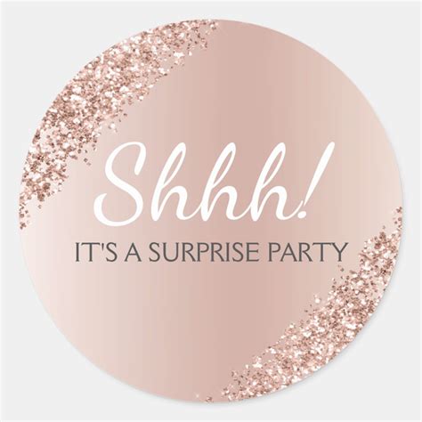 Shhh Surprise Birthday Party Birthday Classic Round Sticker Zazzle