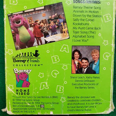 Barneys Alphabet Zoo Used Vhs Tape Sing Along 1994 The Lyons Group