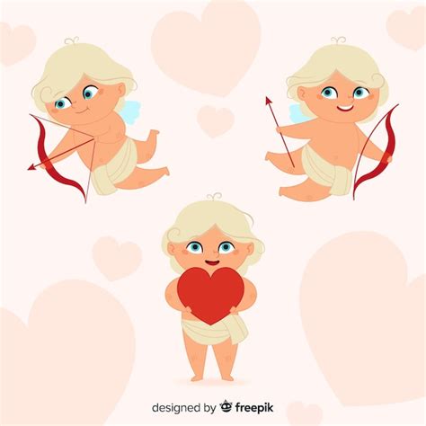 Colecci N De Personajes De Cupido Vector Gratis