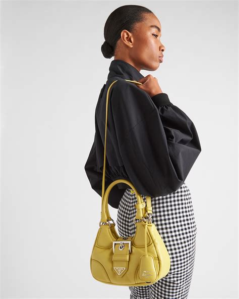 Citron Yellow Prada Moon Padded Nappa Leather Bag PRADA