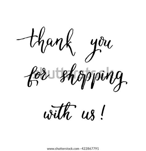 Thank You Shopping Us Hand Lettering Vector De Stock Libre De