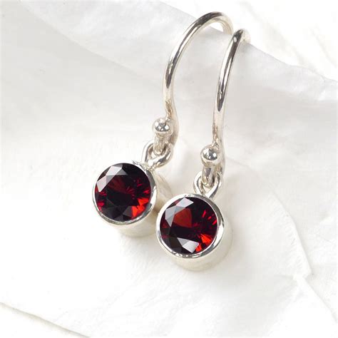 January Birthstone Earrings Garnet By Lilia Nash Jewellery