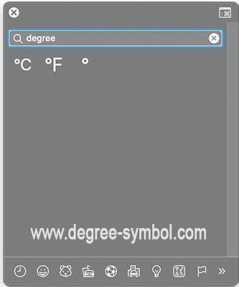 How do I make the degree symbol on a Mac?