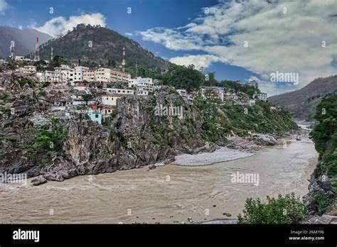 Alaknanda River At Rudraprayag Town In Uttarakhand Himalayan State Of