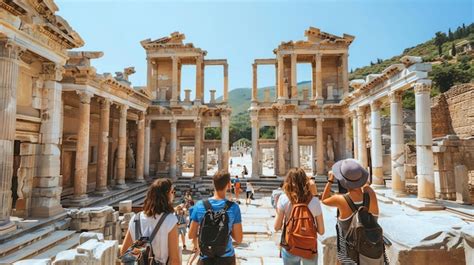 Premium Photo Group Of Diverse Friends Exploring Ancient Ruins On A