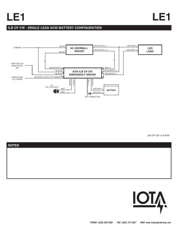 Iota Ilb Cp He Cw Emergency Led Driver Wiring Diagram Manualzz