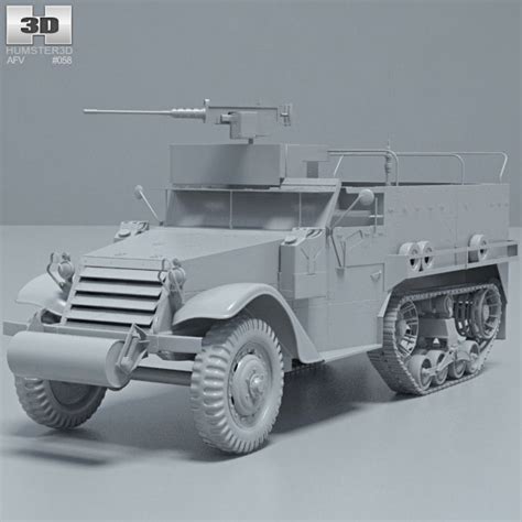 M3 Half-track 3D model - Military on Hum3D