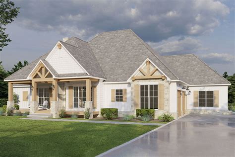 Rustic 2400 Square Foot 3 Bed Ranch Home Plan With Home Office