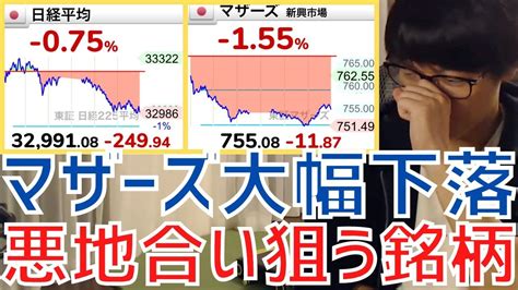 【テスタ】マザーズ指数大幅下落悪地合いでも狙うべき銘柄を見極めて勝つ！【株式投資／切り抜き】【日経平均先物／ipo／決算発表／材料／空売り