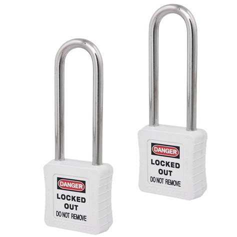 Safety Lockout Padlocks 2 Keyed Alike 75mm White - LOTOMASTER