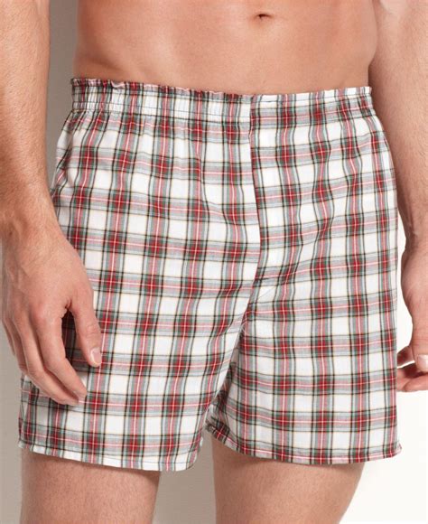 Hanes Cotton Platinum Freshiqtm Underwear Plaid Woven Boxer 4 Pack For Men Lyst