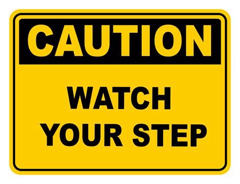 Watch Your Step Caution Safety Sign