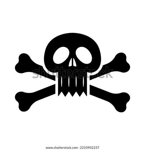 Skull Crossbones Icon Black Silhouette Front Stock Vector (Royalty Free ...