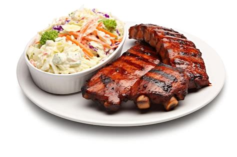 Premium AI Image | Ribs and Coleslaw Combo Icon on white background