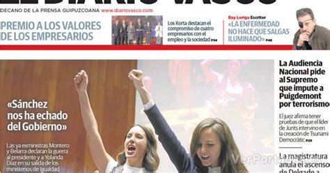 Portada El Diario Vasco Mi Rcoles De Noviembre De