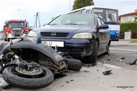 Lubacz W Wypadek Na Ulicy Ko Ciuszki Motocyklista Trafi Do Szpitala