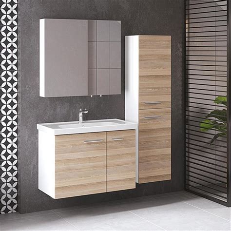 Denko Terra 80 cm MDF Banyo Dolabı Takımı ve Boy Dolabı Alize