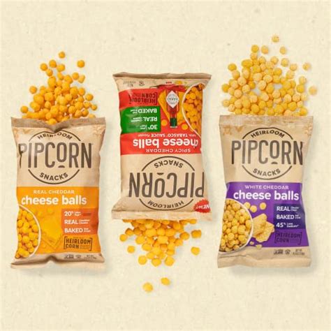 Heirloom Cheddar Cheese Balls By Pipcorn Oz Pk Healthy Snacks