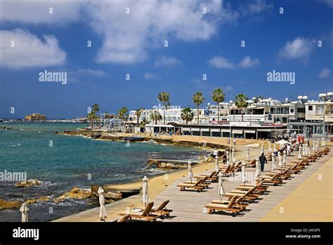 The Municipal Baths beach known to locals as "Bania" (Kato) Paphos, Cyprus Stock Photo - Alamy