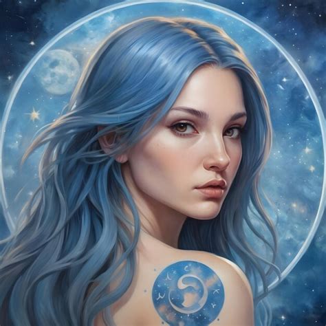 Un Dibujo De Una Mujer De Cáncer Signo Del Zodiaco Cáncer Foto Premium