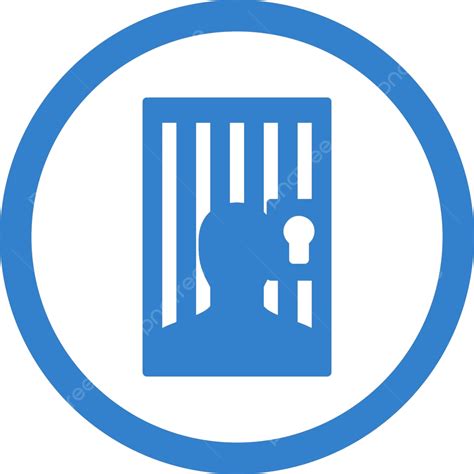 Prison Flat Cobalt Color Rounded Vector Icon Icon Person White Background Vector Icon Person