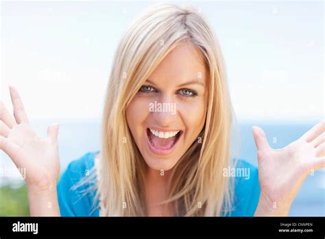 Close up of woman’s smiling face Stock Photo - Alamy