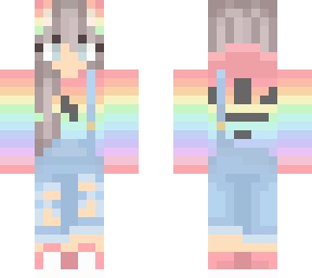 Cute Pastel Rainbow Girl Skin | Minecraft Skin