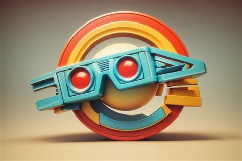 Premium Photo A Lego Piece With A Red Circle And A Blue Ring Around It