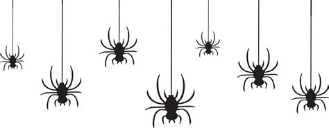 Halloween Spiders Falling Down With A White Background 3687043 Vector