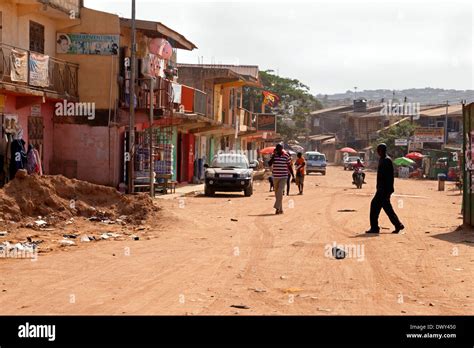 Main Road Through Anyaa Accra Ghana Africa Stock Photo Alamy