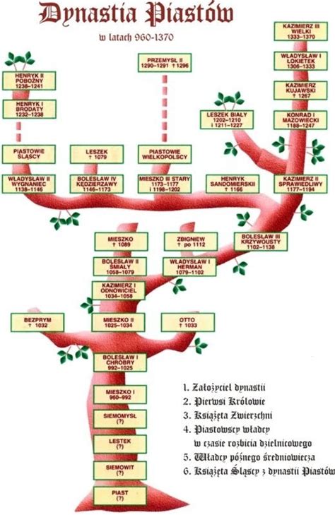 Drzewo Genealogiczne Dynastii Piast W Brainly Pl