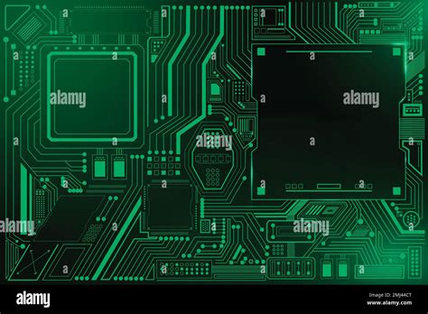 Motherboard Circuit Technology Background Vector In Gradient Green