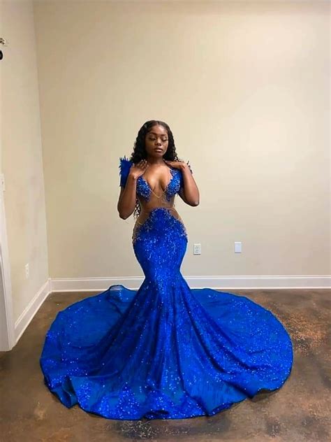 Goddess Prom Blue Lace Prom Dress 2023 Prom Dresses African Lace Blue