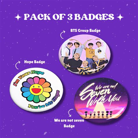 Bts Badges Combo Pack Of 3 Thekfandomstore