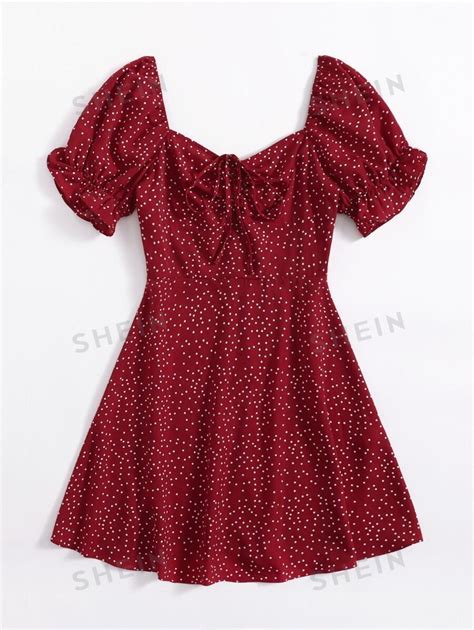 SHEIN WYWH Plus Polka Dot Flounce Sleeve Dress SHEIN ASIA