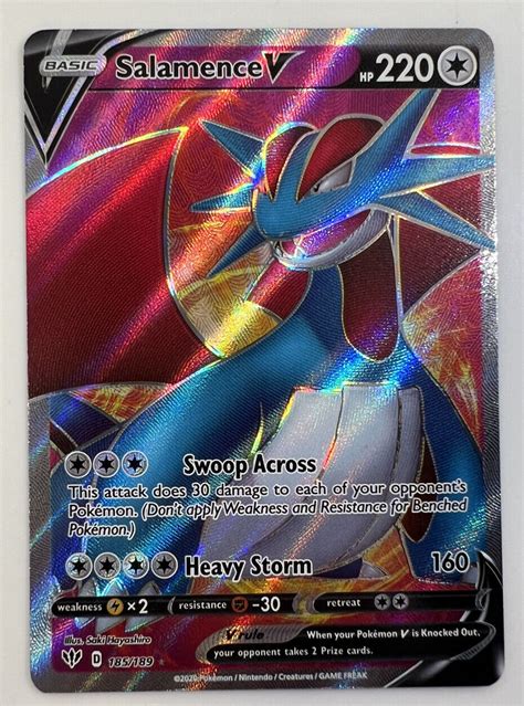 Pokémon TCG Salamence V Darkness Ablaze 185 189 Holo Full Art eBay