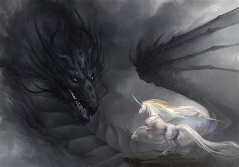 art, Dragon, Unicorn, Rainbow, Gloom Wallpapers HD / Desktop and Mobile ...