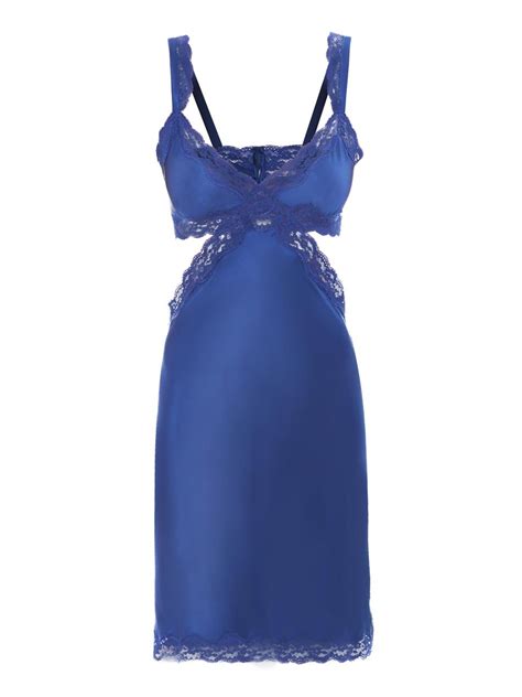 Stella Mccartney Clara Whispering Stretch Silk Chemise In Blue Lyst