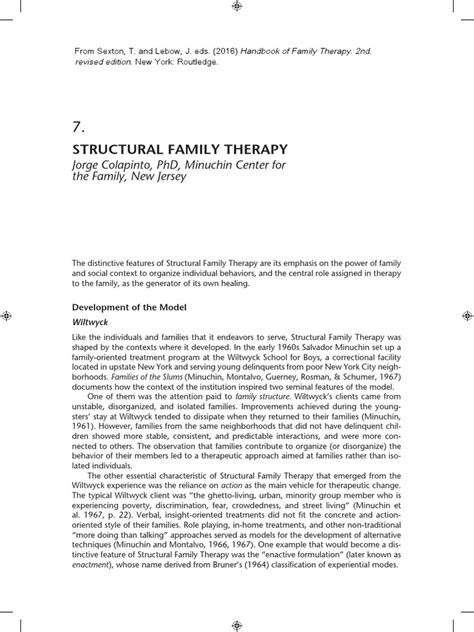 Structural Family Therapy | PDF | Family Therapy | Psychotherapy