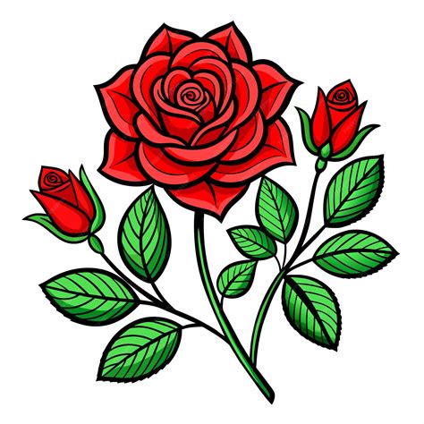 Premium Vector | Simple flat rose artwork