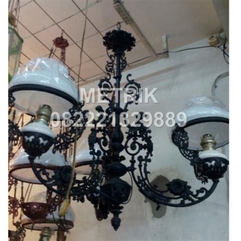 Jual Lampu Gantung Katrol Jawa Cabang 3 Lampu Gantung Antik Kuno