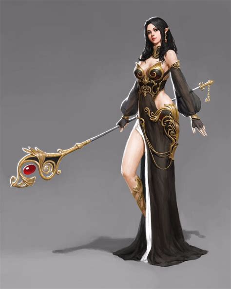 Artstation Dark Mage Minseok Kwak Fantasy Female Warrior Fantasy Armor Fantasy Women