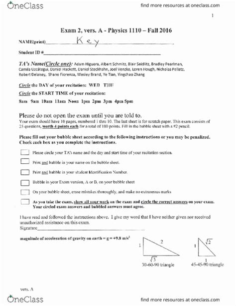 Phys Midterm Phys Exam Fall Page Oneclass