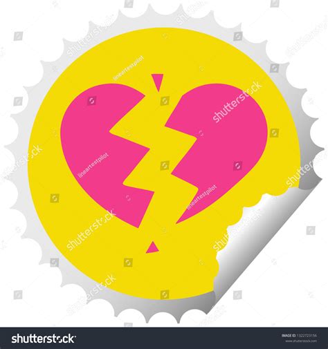 Circular Peeling Sticker Cartoon Broken Heart Stock Vector Royalty Free 1322723156 Shutterstock