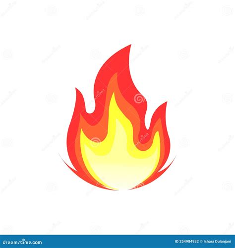 Fire Flame Icon Isolated Bonfire Sign Emoticon Flame Symbol Isolated