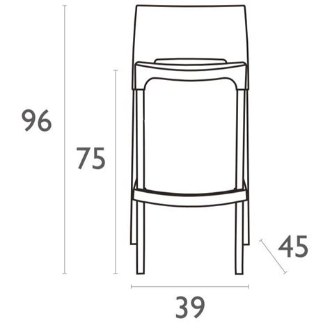 Stapelbare Buiten Barkruk 75 Cm Gio Zwart Siesta Garden