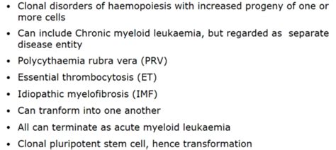 Myeloproliferative Disorders Flashcards Quizlet