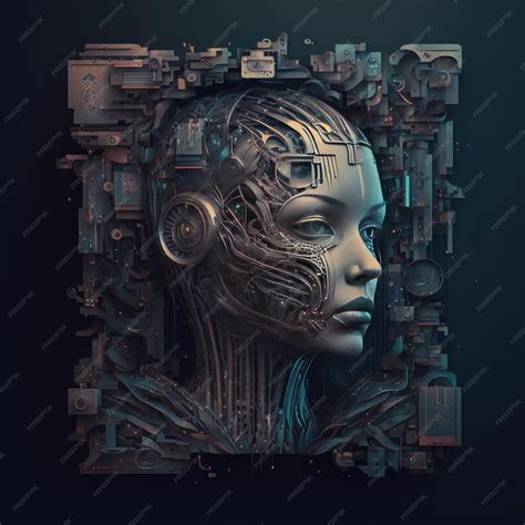 Premium AI Image | Robot Face Illustration AI Generative