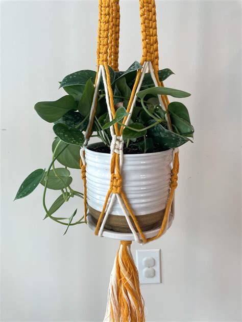 Macrame colgador de la planta colgante de pared macramé Etsy