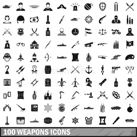 Vector Fijado De Las Armas Iconos Variable Ilustraci N Del Vector